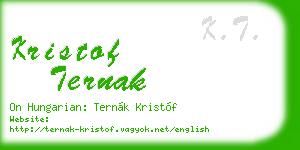 kristof ternak business card
