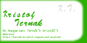 kristof ternak business card